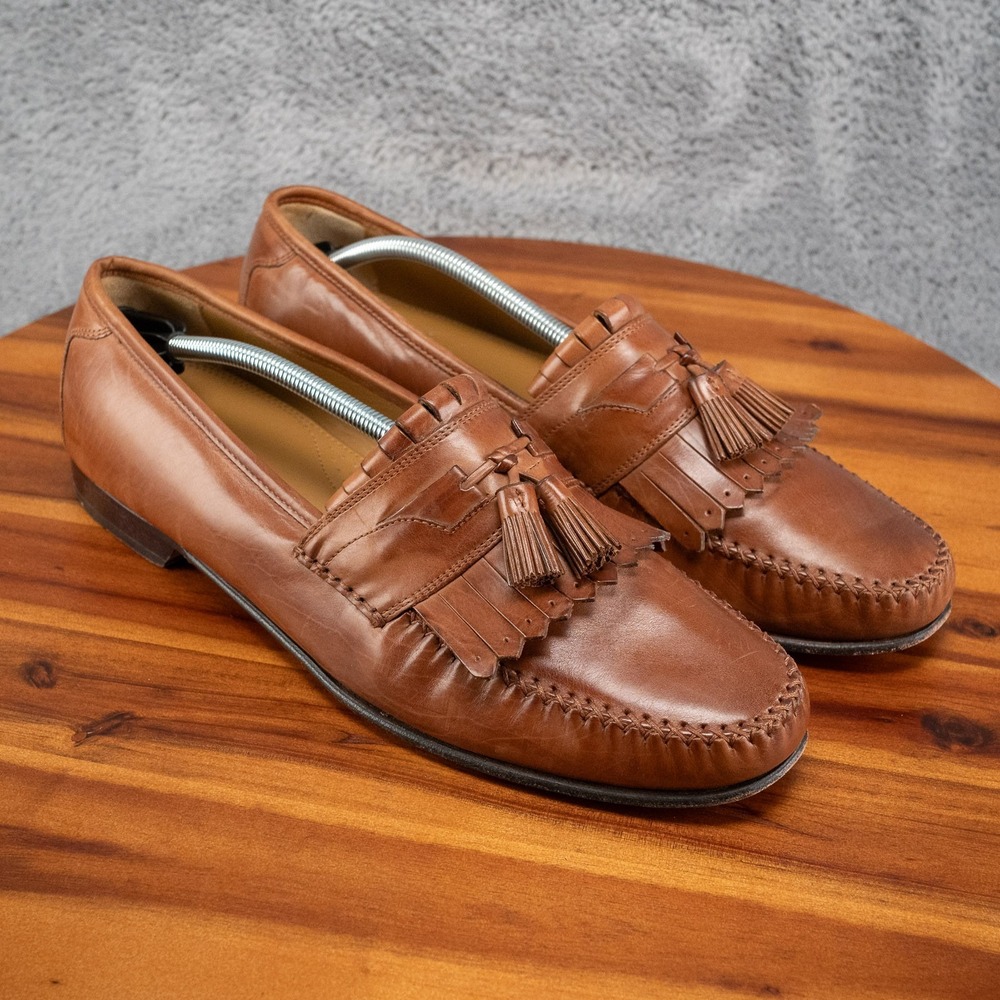 Johnston & Murphy Shoes Men's 13 M Tassel Dress Loafers Dark Brown 15-0836